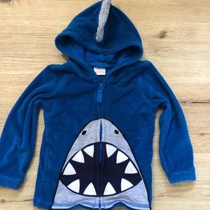 Shark hooded zip swim cover up
